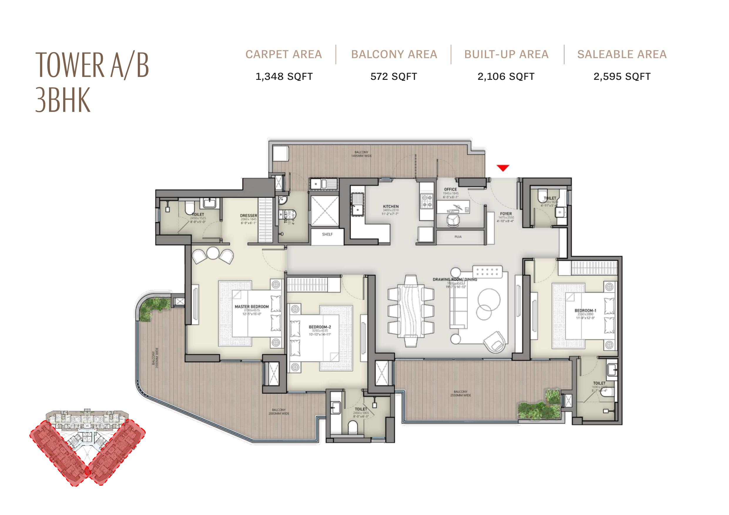 Tower A/B 3BHK