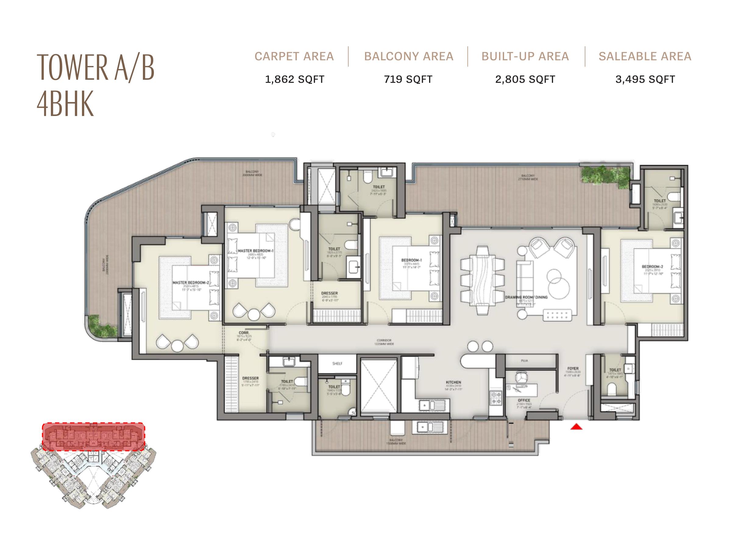 Tower A/B 4BHK
